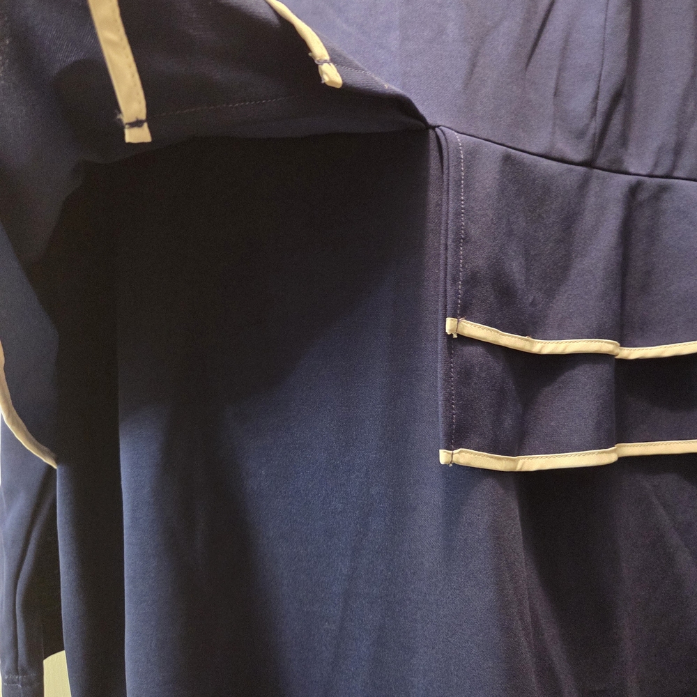 Source Unknown Blue Midi Dress with White Accents - Picture 3 of 8